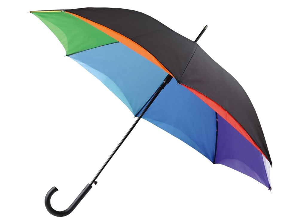 Зонт-трость Радуга, черный/разноцветный