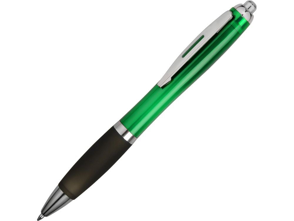 Ручка пластиковая шариковая Nash, черно-зеленая