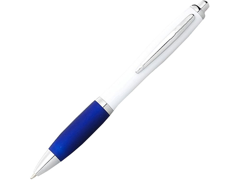 Ручка пластиковая шариковая Nash, бело-синяя, синие чернила