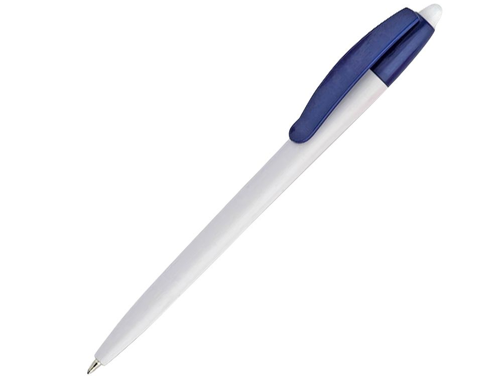 Ручка пластиковая шариковая Пиаф, бело-синяя