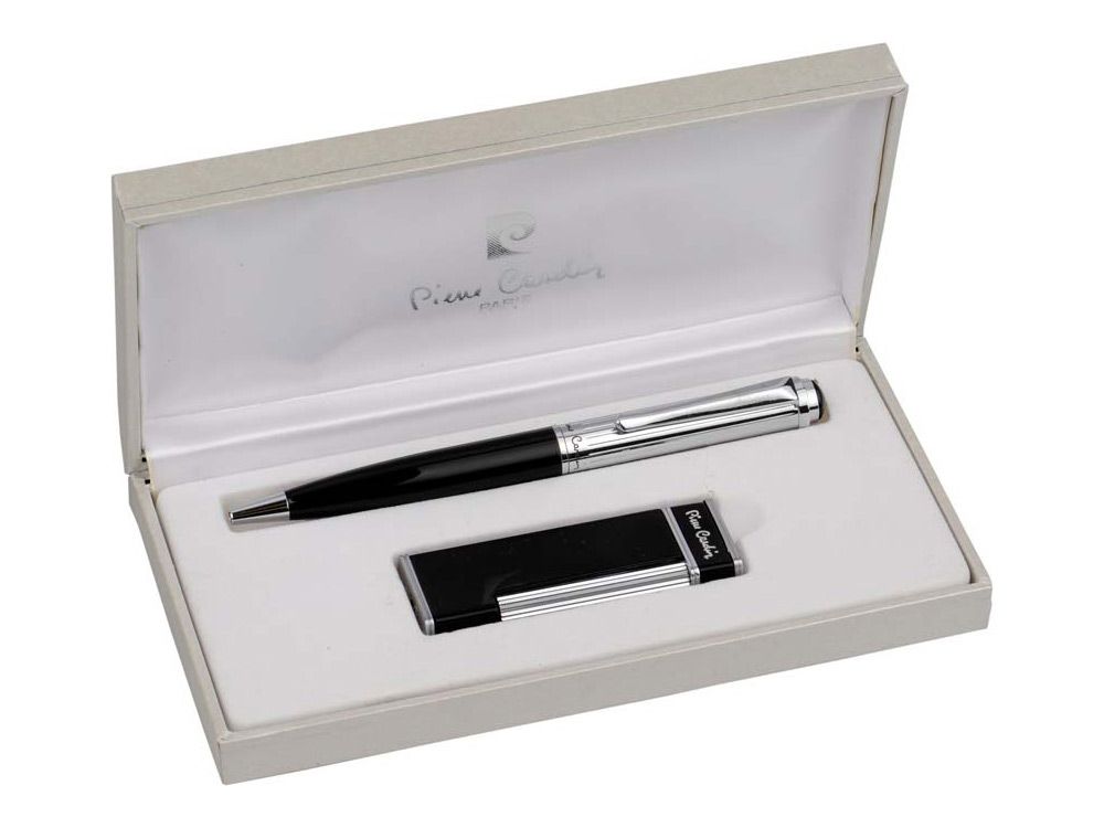 Набор Pierre Cardin: ручка шариковая, зажигалка (латунный сплав)